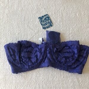 Free People Bra Underwire Love Letters Deep Periwinkle New 32B